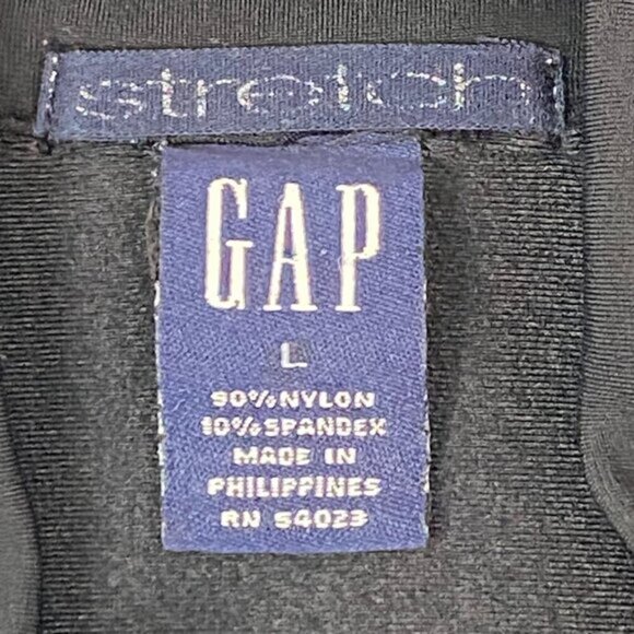 GAP Stretch Athletic Jacket Sz Large Black Full Zip Running Warm Up Sport Jacket - Picture 6 of 9